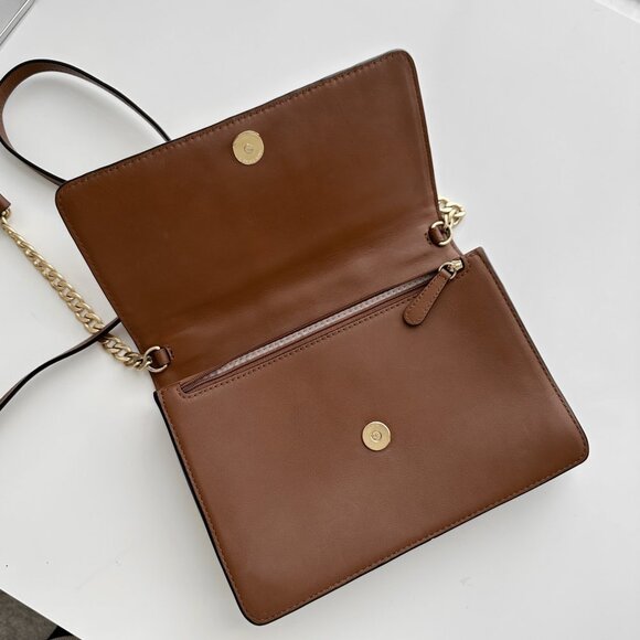 Michael Kors Camel Brown Leather Crossbody Bag - Picture 8 of 9